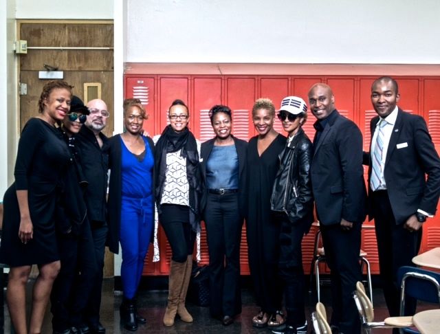 Fashion Career Day Contributors and Organizers, from left: Murry Bergtraum Principal Naima Cook, Breezy Dotson, UCOF VP Fashion Education Michael Palladino, Rebecca Johnson, Sandi Bass, Jacqui Jenkins, Pamela Macklin, Coco Dotson, Everick “Rick” Brown and UCOF Founder and President Ciano Clerjuste. (Sarah Parlow was not available for the photo.)